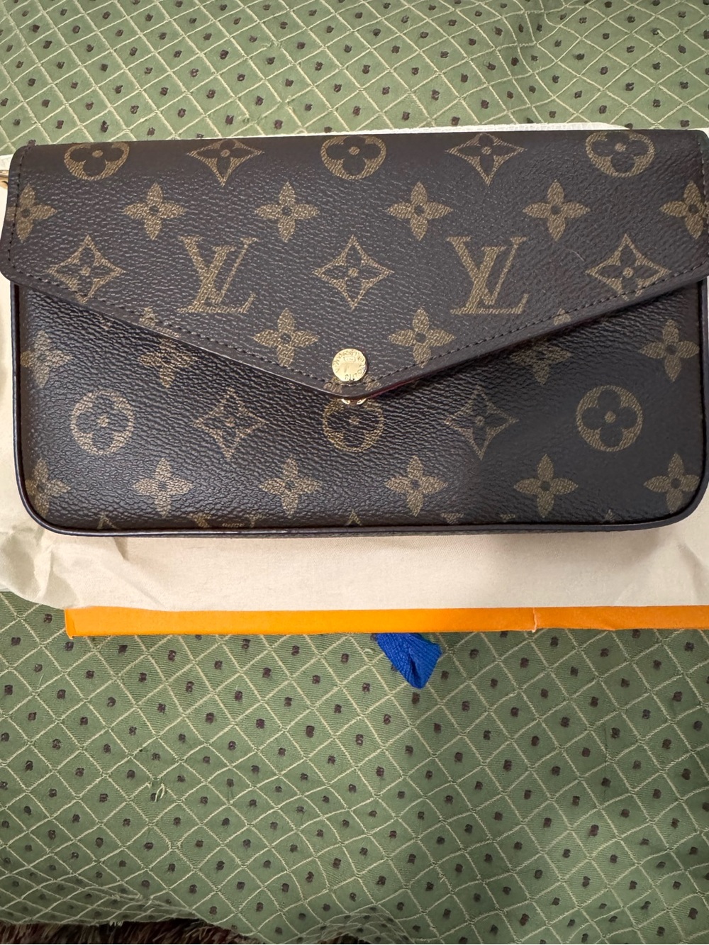 Monogram Envelope Clutch - Dark Brown/Gold Hardware